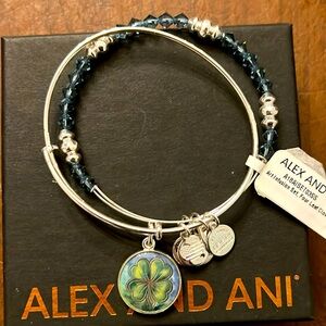 Alex and Ani Four Leaf Clover Set of 2 Bracelets NWT & Box
